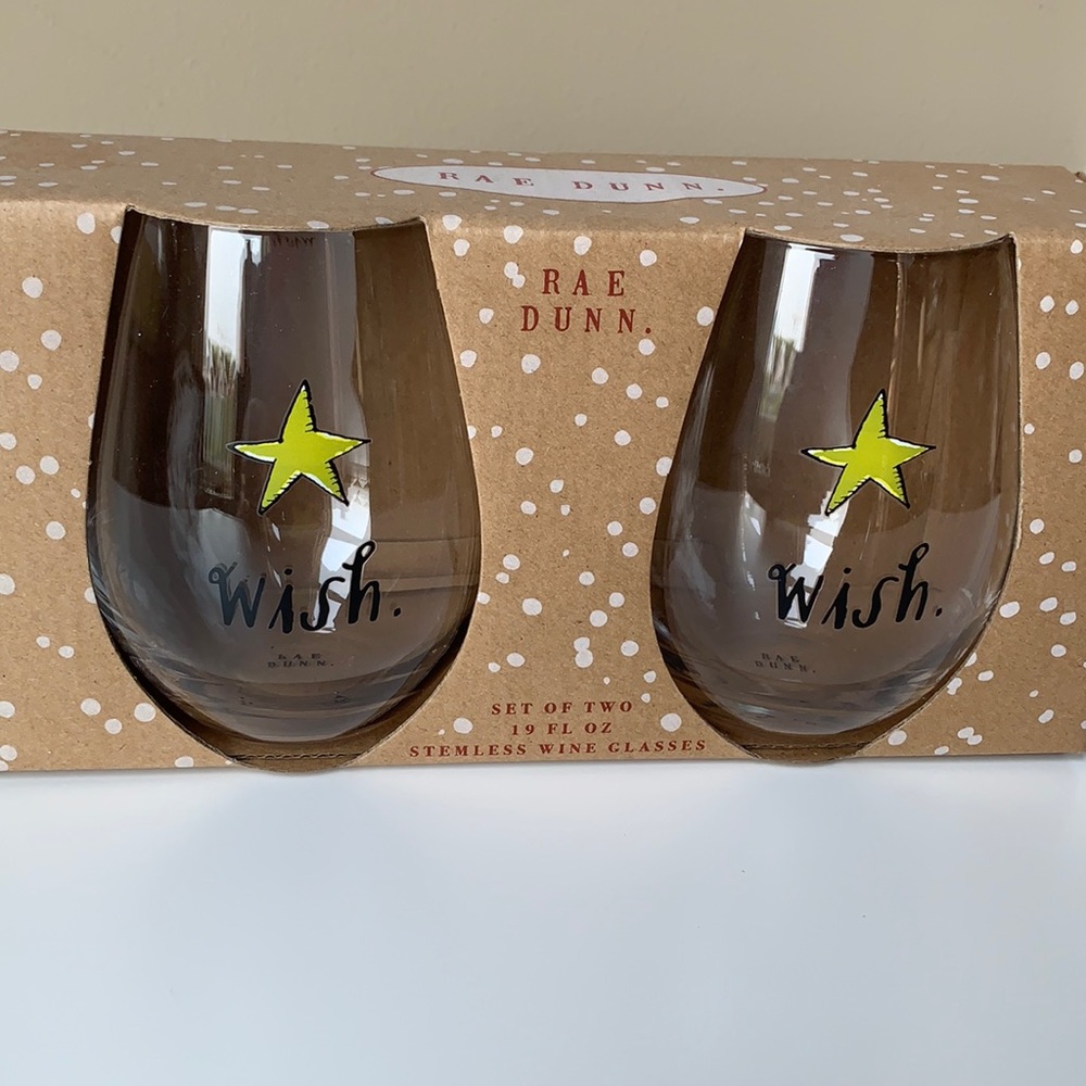 Rae Dunn 19 oz Stemless Wine Glasses